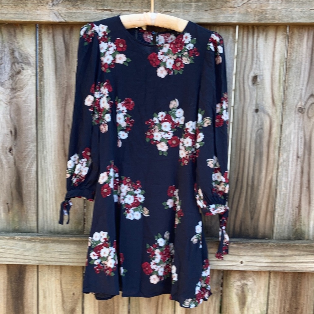 Zara black floral dress